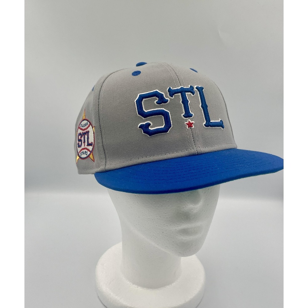 St. Louis Stars Hat Cap Fitted Mens 7 3/8 Gray Blue Baseball Negro Leagues STL
